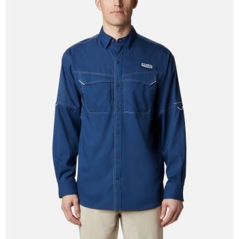 Columbia PFG Low Drag Offshore Long Sleeve, Camisa Grises Oscuro Para Hombre | 213095-WFX